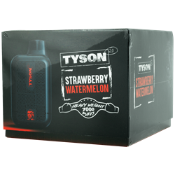Tyson Strawberry Watermelon Peach 10 Pack  tyson, disposable, vape, disposable vape, nicotine, 50mg, strawberry watermelon, strawberry, watermelon, 7000, puffs, 7000 puffs, rechargeable
